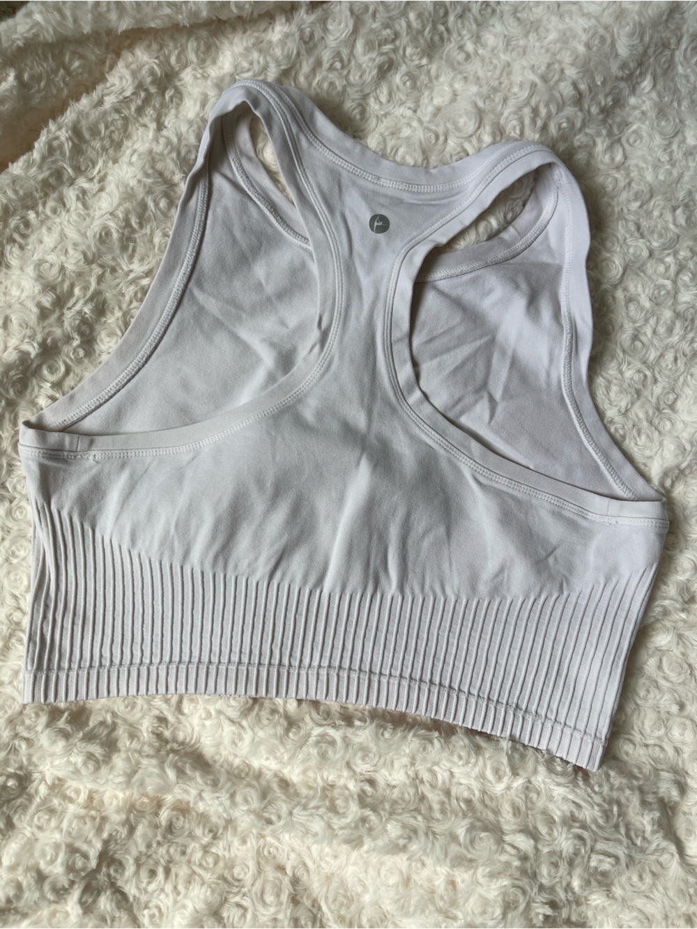 Bally White Ribbed Racerback Crop Top - Picture 2 of 3